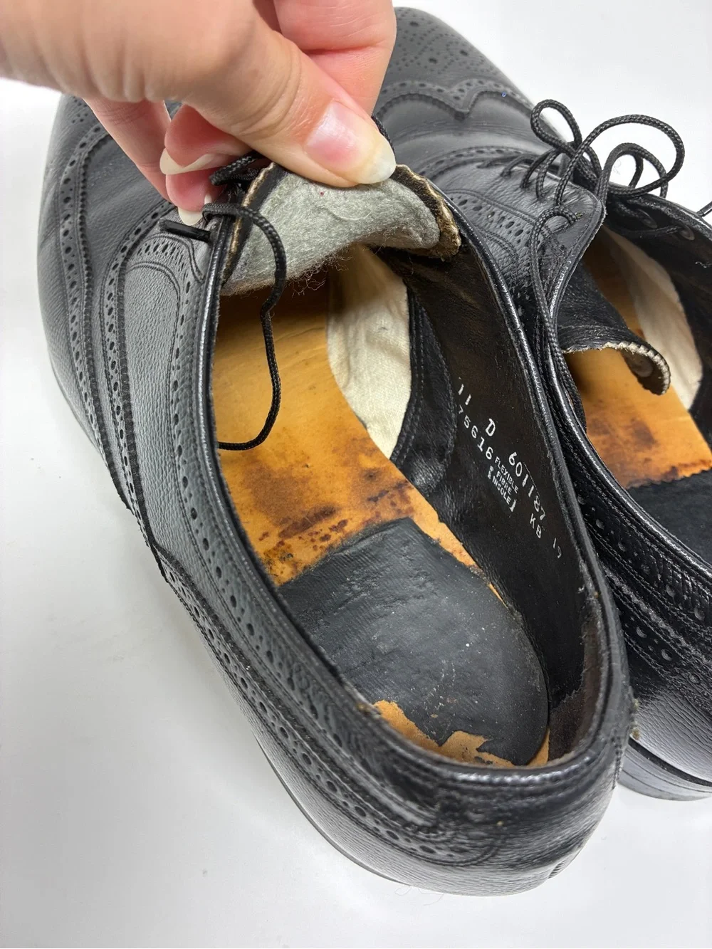 Florsheim Classic Black Genuine Leather Wingtip Oxford Dress Shoes - Men